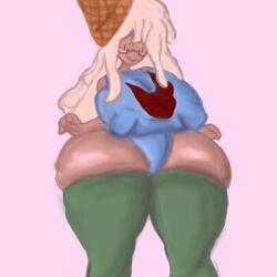 118o8 1girls ass_bigger_than_head ass_out big_breasts breasts breasts_bigger_than_head cohpopaa cone forsaken_(roblox) glasses gray_background green_thighhighs ice_cream ice_cream_cone_hat ice_cream_hair leotard roblox roblox_game robloxian self_upload sleveeless_shirt smiling standing thick_thighs thighhighs thighs white_hair