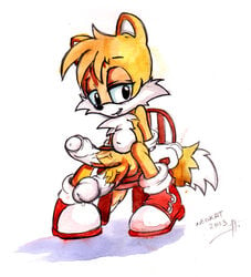 2013 anthro balls canine diphallia diphallism erection foreskin fox hair looking_at_viewer male male_only multi_penis navel neokat nude orange_hair penis plain_background precum sega smile solo sonic_(series) sonic_team sonic_the_hedgehog_(series) sonic_the_hedgehog_2 tails uncircumcised uncut white_background