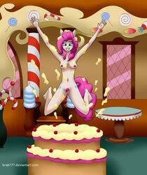 anthro brab777 cake_stripper earth_pony equine female female_only friendship_is_magic fur jumping_out_of_a_cake mammal my_little_pony pinkie_pie_(mlp) pony popping_out_of_cake solo straight_hair