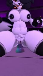 black_hair bouncing_on_dildo cryptiacurves dildo_in_pussy dildo_insertion evil_grin evil_smile helluva_boss loona_(cryptiacurves) loona_(helluva_boss) red_sclera short_video tagme two_tone_body two_tone_fur using_dildo video vrchat vrchat_avatar vrchat_media vrchat_model white_body
