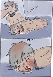 after_oral after_rape bloody_nose bruise bruised_face comic_page crying crying_with_eyes_open cum_in_mouth missing_tooth original_character slap slap_mark tears yagi_arts