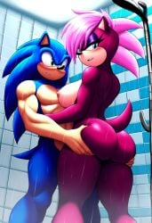 ai_generated ass bathroom blue_body breasts female imminent_sex incest incest_(lore) looking_away magenta_fur male male/female naked nude_female nude_male penis pink_hair sex sibling sibling_romance sonia_the_hedgehog sonic_(series) sonic_the_hedgehog sonic_the_hedgehog_(series) sonic_underground straight veiny_penis wet