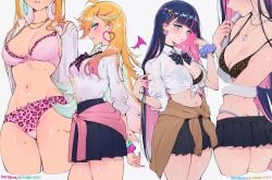 2girls best_friends best_girl female gyaru highres panty_&_stocking_with_garterbelt panty_anarchy qiandaiyiyu stocking_anarchy tagme tagme_(artist)