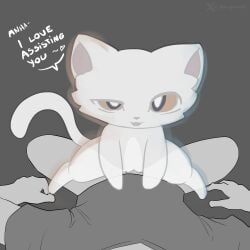 a_cat_is_fine_too clitoris domestic_cat duo felid feline felis female feral genitals godforgiveme4 hi_res human male male/female mammal pickle_1 sex tail translucent white_body yellow_eyes zoophilia