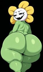 ai_generated anthro ass ass_focus big_ass big_butt butt_focus dcx32 flower flowey_the_flower looking_back male male_only plant solo tagme undertale wide_hips