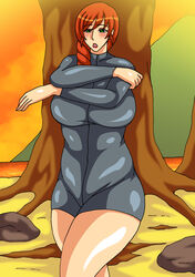 areolae breasts fire_tiger green_eyes hair large_breasts milf orange_hair pubic_hair wide_hips