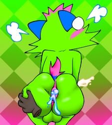 anal_squirt anal_squirting anthro anus ass ass_focus ass_grab back_view backsack balls ballsack blush butt_focus butt_grab cat_boy cat_ears cat_humanoid cat_tail catboy checkered_background cheek_tuft cum cum_string cumming cumming_while_squirting dipstick_ears dipstick_tail disembodied_hand dont_touch_my_pizza_guy forehead_tuft furry gradient_background green_fur groping_ass groping_breasts hidden_penis kevin_(nyanwolf) looking_at_viewer looking_back looking_back_at_viewer male male_focus nyanwolf offscreen_handjob offscreen_masturbation offscreen_penis pink_anus pink_blush shocked_eyes squirt squirting steam_clouds y/n