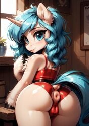 1girls ai_generated anatomically_correct anatomically_correct_anus anatomically_correct_genitalia anatomically_correct_pussy anthro anus anus_focus ass ass_focus darkeffect donut_anus equine_anus equine_genitalia female female_only friendship_is_magic furry furry_only looking_at_viewer looking_back my_little_pony partially_clothed ponut presenting_hindquarters puffy_anus pussy pussy_outline rear_view solo solo_female solo_focus