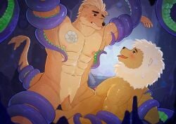 absurd_res andromorph anthro duo ej_arts felid forced forced_to_penetrate genitals hi_res intersex intersex/male leo_altum lion male male/male mammal marine multicolored_body nipple_fetish nipple_play nipple_suck pantherine penetration pinniped restrained restrained_by_tentacles sea_lion sucking tattoo tentacle tongue tongue_out two_tone_body vaginal_penetration vulva
