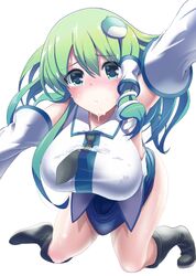 amisu breasts cum female huge_breasts sanae_kochiya solo touhou