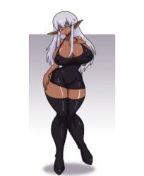 1girls big_breasts blue_eyes blush breasts cleavage commission dark-skinned_female dark_elf dark_skin elf elf_ears elf_female female female_only hand_on_hip high_heels latex latex_boots latex_clothing latex_dress long_hair lord_of_the_rings massive_breasts oblivion oc original_character pointy_ears prostitute prostitution revealing_clothes riffsandskulls sex_slave shiny_clothes shiny_skin sideboob skimpy skin_tight skyrim slave solo_female submissive submissive_female the_elder_scrolls thick_thighs thigh_boots thighhighs white_hair wide_hips world_of_warcraft yumi_dark_elf