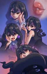 alternate_body_type alternate_breast_size big_breasts big_lips black_hair breasts calling caress caressing caressing_face caressing_head clothed clothing corset dress earrings eye_bags eyeshadow female female_focus game_freak ghost_girl goth goth_girl gothic gothic_girl heart heart-shaped_pupils heart_symbol hex_maniac hex_maniac_(pokemon) hex_maniac_(pokemon_legends:_z-a) large_breasts light-skinned_female lingerie lips lips_focus lipstick looking_at_partner looking_at_viewer looking_down love lovers low-angle_view milf mommy mommy_dom mommy_milkers nintendo occult_maniac occult_maniac_(pokemon) occult_maniac_(pokemon_legends:_z-a) occult_maniac_(z-a) older_female pale-skinned_female pale_skin pervert_female pokemon pokemon_legends:_z-a ponytail pov pov_eye_contact pov_male purple_hair smile smiling snomdoodles solo_focus thick under_view voluptuous voluptuous_female wholesome