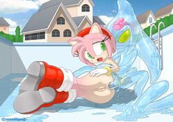 amy_rose anal anal_sex anthro anus ass balls breasts chaos_(sonic) domination erection female fur gloves green_eyes greenhand hair hedgehog male mammal nipples nude penetration penis pink_fur pink_hair pussy sega sex sonic_(series) straight tentacle_rape