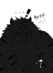 ! ... cum ejaculation feline greyscale male male_only muscles orgasm penis tiger