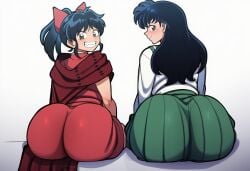 ai_generated ass_focus big_ass generated gigantic_ass half-demon higurashi inuyasha kagome moroha mother_and_daughter novelai princess yashahime:
