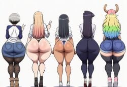 ai_generated ass_chart dragon_maid hayase_nagatoro kitagawa_marin komi-san_wa_komyushou_desu komi_shouko miss_kobayashi's_dragon_maid my_dress_up_darling please_don't_bully_me,_nagatoro quetzalcoatl_(dragon_maid) sono_bisque_doll_wa_koi_wo_suru tagme take_your_pick uzaki-chan_wa_asobitai! uzaki_hana white_background