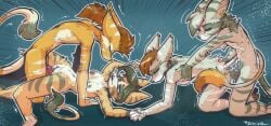 anthro bridget_gardiner-turner brother_(lore) brother_and_sister_(lore) doggy_style dylan_gardiner-turner female from_behind_position from_front_position genitals group hand_holding incest_(lore) jake_gardiner-turner knot knotted_penis lombax lying male male/female mammal missionary_position on_back penis peridot_gardiner-turner quadruplets_(lore) ratcha ratchet_and_clank sex sibling_(lore) sister_(lore) sony_corporation sony_interactive_entertainment