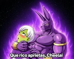1boy 1girls 2d alien alien_girl anal anal_rape anal_sex anthro anthro_on_alien anus ass ass_focus balls beerus big_ass big_balls big_butt blush cat_boy cat_humanoid catboy cheelai cowgirl_position curvy curvy_figure dangling_legs dragon_ball dragon_ball_(series) dragon_ball_super dragon_ball_z edit edited feet feet_off_ground feet_up feline female furry green_body green_skin heart heart_symbol high_resolution highres hourglass_figure implied_anal implied_penetration implied_sex implied_sex_from_between_legs interspecies large_ass large_penis male meme meme_reference nude nude_female nude_male penetration penis pink_eyes purple_body purple_skin pussy pussy_juice rape riding riding_penis sex short_hair spanish spanish_commentary spanish_dialogue spanish_text straight testicles text text_box text_bubble thick_ass thick_thighs thighs thumbs_up white_hair white_hairclip