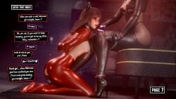 2girls 3d armbinder arms_behind_back bdsm_gear blush bodysuit bondage bondage_gear bound bound_arms boxbinder cat_ears chains collar comic_page d.va dialogue dominant dominant_female dominatrix embarrassed english_text exposed_breasts female female_only femsub foot_play foot_worship footwear forced heels humping kneeling kneeling_female latex leash leash_and_collar leashed_collar leather legs lesbian_domination lezdom mercierharrogate metal_collar moaning overwatch pantyhose petite petplay pleasure_face restrained restrained_arms restraints self_upload shiny_clothes shoes slave slave_girl small_breasts submissive submissive_female text text_bubble thighs thin_waist tight_clothing yuri
