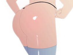 1girls adjusting_panties animated ass close-up dat_ass female solo standing thighhighs thong