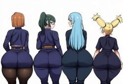 4girls ai_generated alternate_ass_size ass_chart female female_only jujutsu_kaisen kasumi_miwa kugisaki_nobara multiple_girls nishimiya_momo nobara_kugisaki zenin_maki