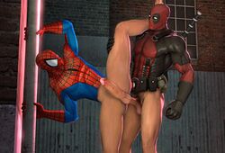 2boys 3d abs anal_penetration anal_sex animated big_penis bottomless daddy deadpool erect_while_penetrated erection fraternity gay gloves heavy_balls leg_on_shoulder male male_only manly marvel mask masked_male notyouregularidiot one_leg_up pecs penis penis_size_difference peter_parker pouches sex source_filmmaker spandex spider-man spider-man_(series) spreading standing standing_on_one_leg standing_sex tagme thrusting_into_ass toned uncensored wade_wilson yaoi