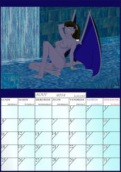 2014 angela_(gargoyles) august breasts calendar_(medium) disney fab3716 female gargoyles nipples nude pussy solo