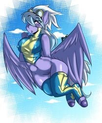 2013 anthro avante92 blush breasts cloud_chaser_(mlp) equine female female_only friendship_is_magic hair horn long_hair mammal my_little_pony pegasus pony solo wings