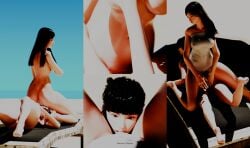 3d 3d_(artwork) big_ass big_breasts black_hair blender cunnilingus curvy eve_(stellar_blade) facesitting feet female female_only hourglass_figure lesbian lesbian_sex light-skinned_female light_skin multiple_images raven_(stellar_blade) shift_up stellar_blade voluptuous wide_hips yuri