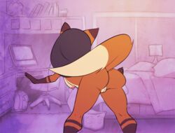 animated anthro ass big_ass big_butt breasts canine female female_only fox fur furry furry_only mammal naked nude pussy short_playtime solo solo_female tail thefuckingdevil thick_thighs