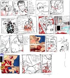 2boys blood blowjob color colored colored_sketch comic comic_page english english_text glasses gore licking licking_nipples male male_only medic medic_(team_fortress_2) multiple_boys oral pain rape scout scout_(team_fortress_2) sketch spy spy_(team_fortress_2) surgery team_fortress_2 text text_bubble valve yaoi