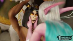 3d blood_elf female ferlynn futa_on_female futanari night_elf sex sinestra tounge_out world_of_warcraft