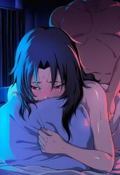 1boy 1girls abs ai-created ai_generated all_fours areolae ass athletic_male bangs bare_ass bed bed_sheet black_hair blush bodily_fluids breasts clothing completely_nude doggy_style embarrassed female female_ninja fit_male hanging_breasts high_resolution indoors kunoichi kurenai_yuhi large_breasts light-skinned_female light_skin lips lipstick long_hair makeup male male_abs mature mature_female milf muscular muscular_abdomen muscular_abs muscular_male naruto naruto_shippuden nipples nude on_bed open_mouth penis pillow pillow_grab pillow_hug pussy red_lips rough_sex saliva sex solo_focus straight sweat taken_from_behind teeth thighs tongue top-down_bottom-up torso_grab vaginal_penetration yuuhi_kurenai