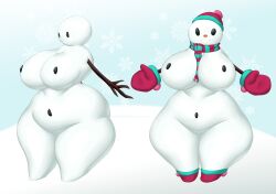 big_ass big_breasts breasts breasts_bigger_than_head chubby hmm huge_breasts kailyn kreativekailyn naked non-human snowwoman thick_thighs wide_hips