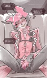 alastor_(hazbin_hotel) cuntboy hazbin_hotel solo_male wet_panties