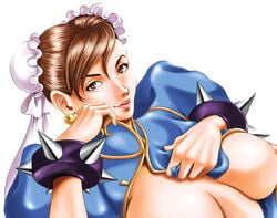 breasts_out chun-li dusty_heaven female female_only human solo straight_hair street_fighter