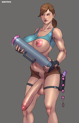 1futa anal_beads areolae belt breast_out breasts brown_hair chubby dmitrys erect_nipples fingerless_gloves foreskin futa_only futanari gloves hair half-erect huge_breasts huge_cock huge_testicles hyper hyper_penis ineffective_clothing intersex lara_croft lara_croft_(classic) large_areolae large_balls large_nipples large_testicles looking_away machine milking_machine muscles navel nipples partially_retracted_foreskin penis penis_out penis_to_the_knees perky_breasts ponytail pouch sex_toy sex_toys short_shorts shorts simple_background skin_tight small_balls smile solo solo_futa spiked_anal_beads tank_top testicles tied_hair tomb_raider unzipped vibrator wide_hips zipper