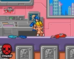 megaman necronomic_con oral pixel_art rough_oral