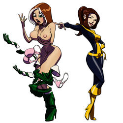 2girls anna_marie bra brown_hair embarrassed enf female female_only gao23 kitty_pryde lost_clothes marvel multiple_girls panties phasing pink_bra pink_panties ponytail prank rogue_(evolution) rogue_(x-men) shadowcat suddenly_naked superpowered_sex superpowers surprised two_tone_hair undressed white_background white_streak x-men x-men_evolution