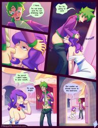 7nights breasts comic cum cum_in_mouth cum_inside dialogue english_text fellatio friendship_is_magic human human_only humanized my_little_pony necklace oral oral_sex penis rarity_(mlp) sex smooth_skin speech_bubble spike_(mlp) swallowing undressing