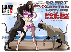 animal_pulling_clothes areola balls beach bestiality bikini bikini_pull breasts canid canid_on_humanoid canine canine_on_human canine_penis dialog dog domestic_dog english_text female female_human feral forced great_dane heart hetero human interspecies male male/female male_canine naughty_animal penis penis_tip precum pubes pubic_hair seaside semi-erect sheath straight text turria zoophilia