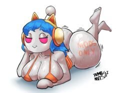 1girls big_ass big_breasts big_butt big_thighs blue_hair body_writing bubble_butt dumbnuts47 reddie_(dumbnuts47) reddit self_upload shortstack snoo sweat sweatdrop sweaty thicc white_body white_skin wide_hips wobbling_ass