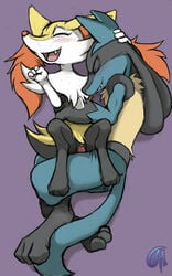 anthro blush braixen canine dark_nek0gami female fennec fox furry lucario male nintendo penetration penis pokemon pokemon_(species) pussy sex vaginal_penetration video_games