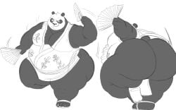 back_view bear bottomless dreamworks fat fat_ass fat_butt fat_male front_view furry kung_fu_panda kung_fu_panda_(movie) male master_po_ping panda yifforroarts