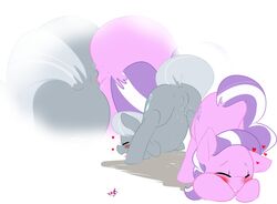 anus blush cutie_mark diamond_tiara_(mlp) equine female friendship_is_magic fur grey_fur hair horse kryptchild my_little_pony pink_fur plain_background pony silver_spoon_(mlp) yuri