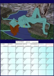 2014 breasts calendar_(medium) disney fab3716 female gargoyles nipples nude october ophelia_(gargoyles) pussy solo