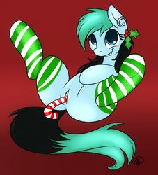 ass candy_cane candy_cane_insertion christmas equine female holidays horse legs_up liz masturbation meggchan my_little_pony original_character pegasus piercing pony pussy socks spread_legs stockings wings