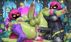 ai_generated anal brawl_stars cum cum_in_ass feet futanari lily_(brawl_stars) mcgold4553