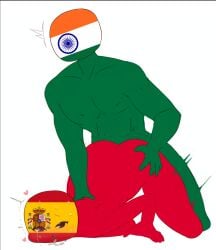 1boy 1boy1girl 1girl1boy 1girls action_lines ass ass_up big_ass colored_skin countryhumans countryhumans_edit countryhumans_girl drooling european european_female face_down_ass_up faceless faceless_character faceless_male female flawsystyle hand_on_ass hand_on_waist heart heart_symbol hearts_around_head india_(countryhumans) indian indian_male male male/female male_penetrating_female muscular muscular_male spain_(countryhumans) straight straight_sex sweat sweatdrop sweating sweaty tagme