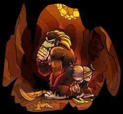 absurd_res anal anal_sex anthro ape balls banana banana_in_ass banana_peel cave donkey_kong_(character) donkey_kong_(series) donkey_kong_bananza eating eating_food food fruit genitals gorilla haplorhine hi_res humanoid_genitalia humanoid_penis kong_bananza male male/male male_anthro mammal musk musk_clouds musky_balls musky_butt musky_penis nintendo penetration penis plant primate thekinkybear voyeur_pov